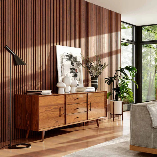 Contemporary wallpaper design in a Scandinavian-inspired interior
